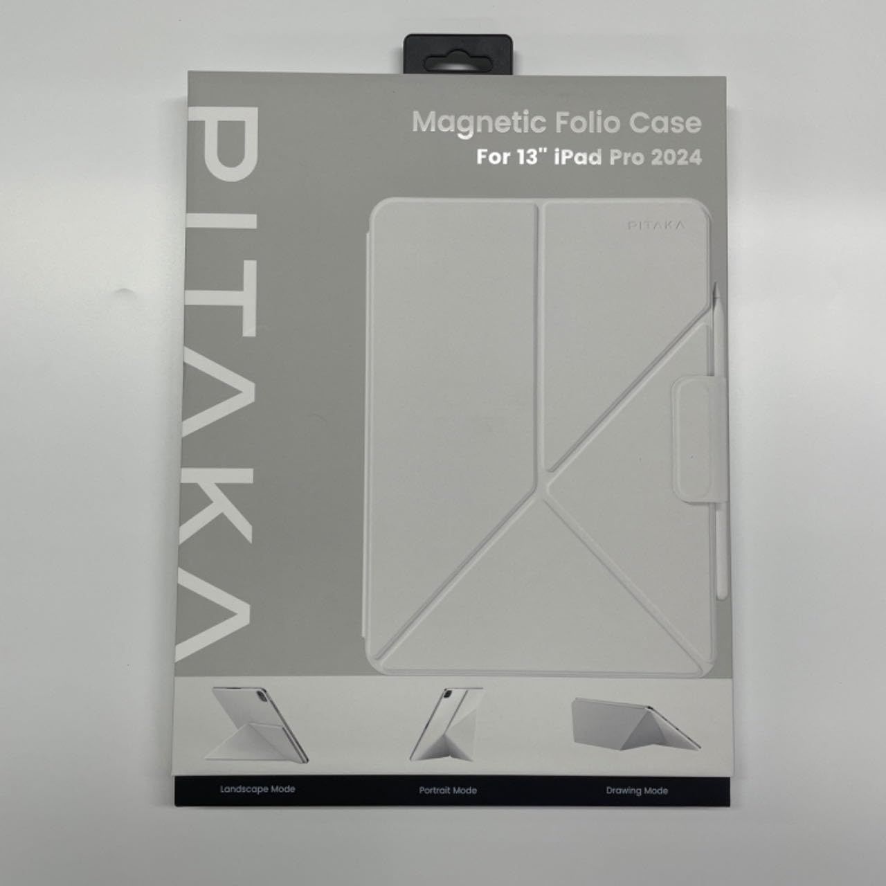 PITAKA бял калъф Folio за iPad Pro 13” 2024, магнитна стойка MagEZ