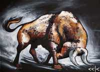"Упоритост" Картина 50х70см, Маслена живопис с шпакла