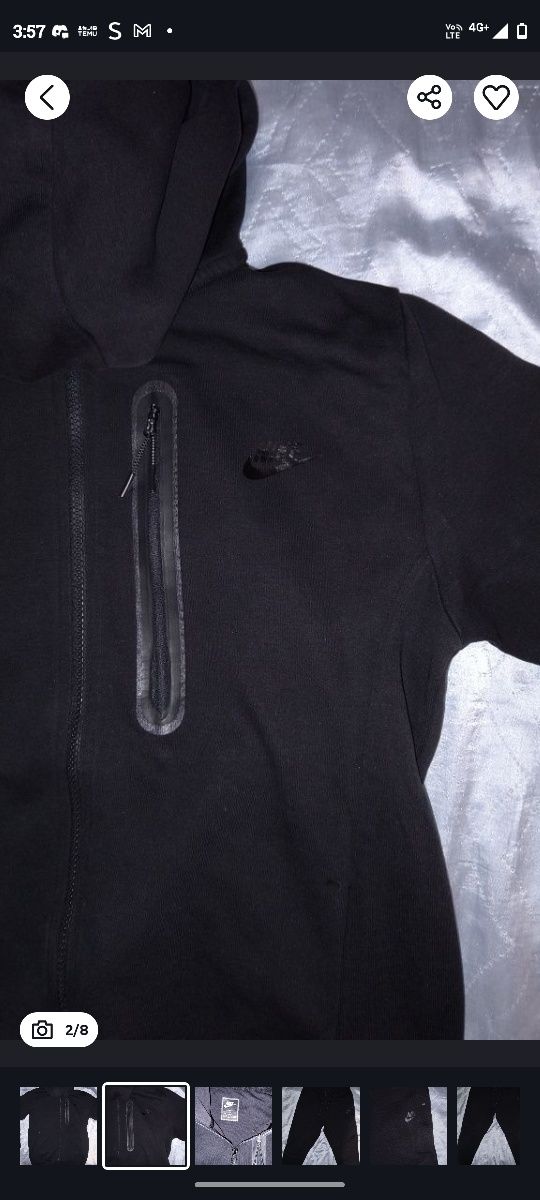 Черна Nike Tech Fleece горнище и долнище на достъпна цена