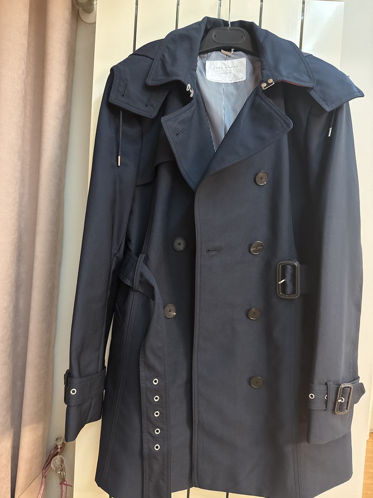 Palton / Trench bleumarin damă ZARA – elegant, ca nou