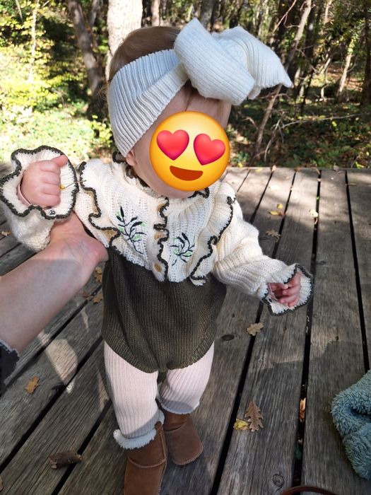 Плетен гащеризон + плетена панделка