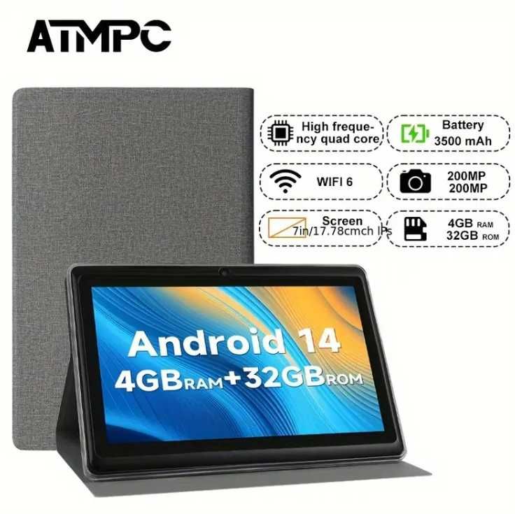 7" Android 14 таблет - 4GB RAM, 32GB ROM