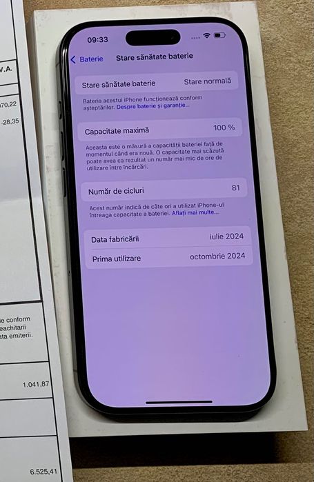 Vand iphone 16 pro 256gb full box