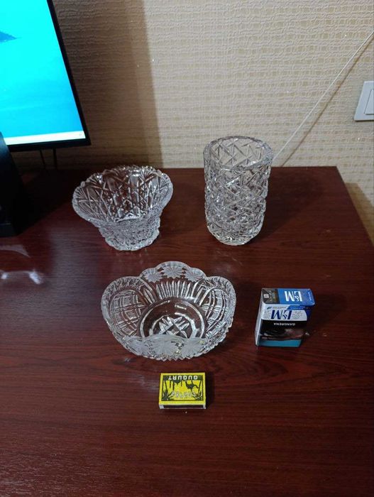 Ваза. Конфетница. Салатница. Хрусталь.