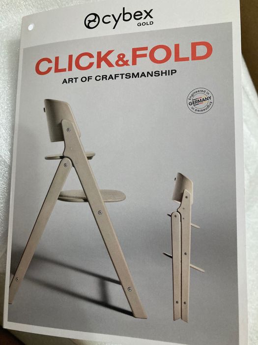 Cybex Click & Fold висок стол – чисто нов, ортопедичен, бял бук