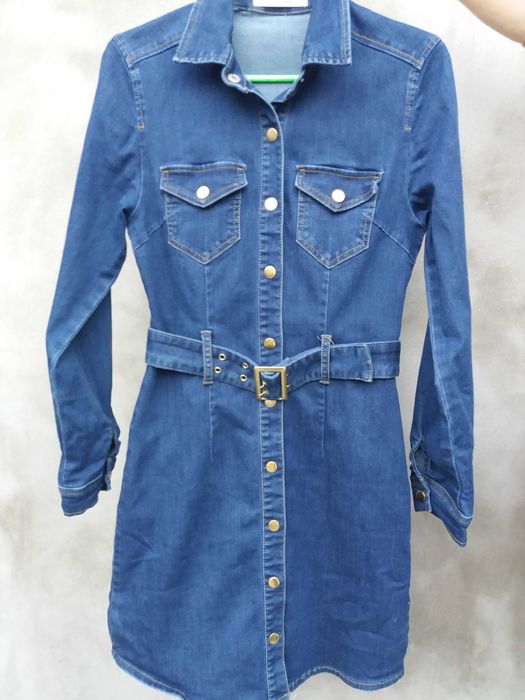 Рокля с дълъг ръкав деним