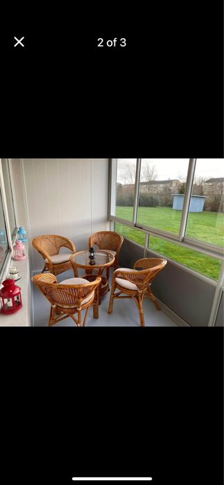 Комплект маса с четири стола за тераса