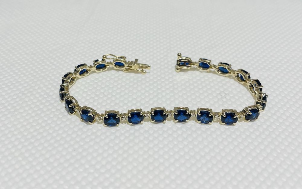 Aur 14k bratara safire si diamante