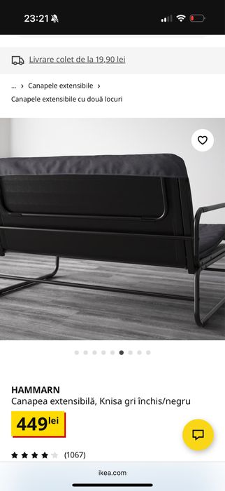 Canapea extensibila ikea