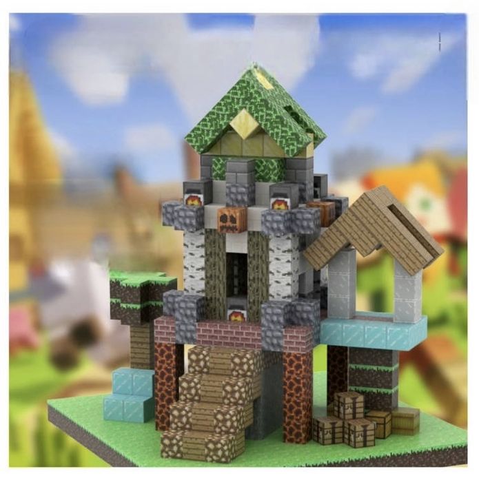 Бокс подарок из minecraft 100 шт Майнкрафти и кепки