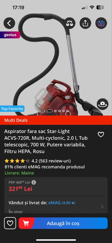 Aspirator 700 w star light