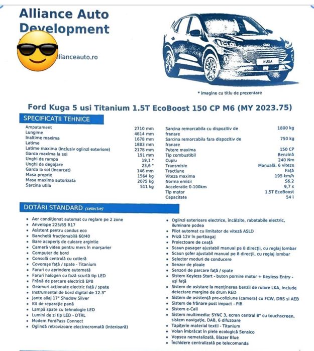 Ford Kuga 2023 benzina 63.000 km