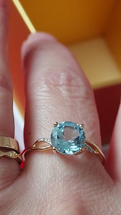 Set aur cu diamante si topaz sky blue