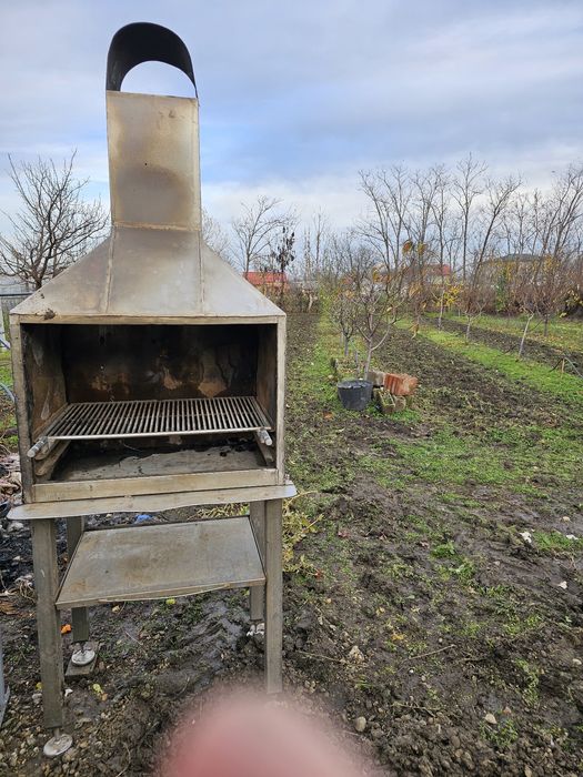 Grătar inox 70/50cm + burlan inox 25/2/3m 2 bucăți