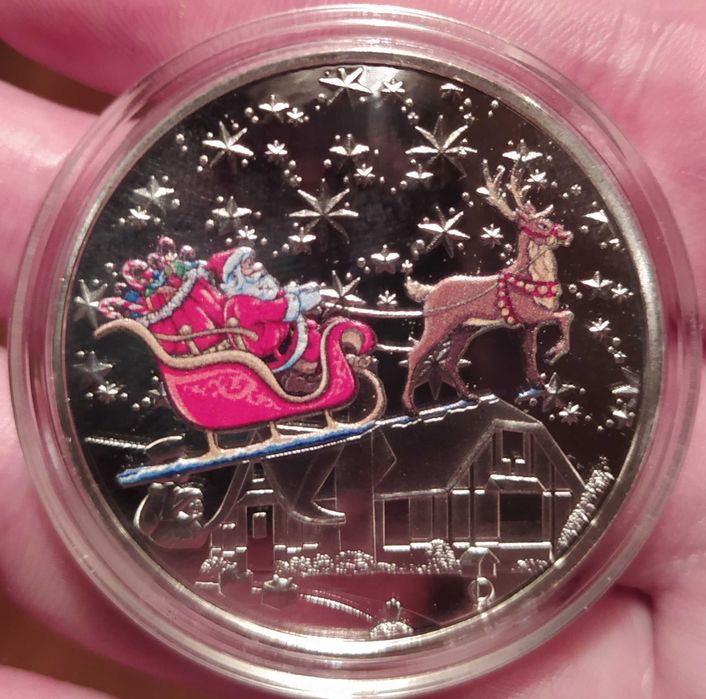 Коледно - новогодишен плакет в защитна капсула .