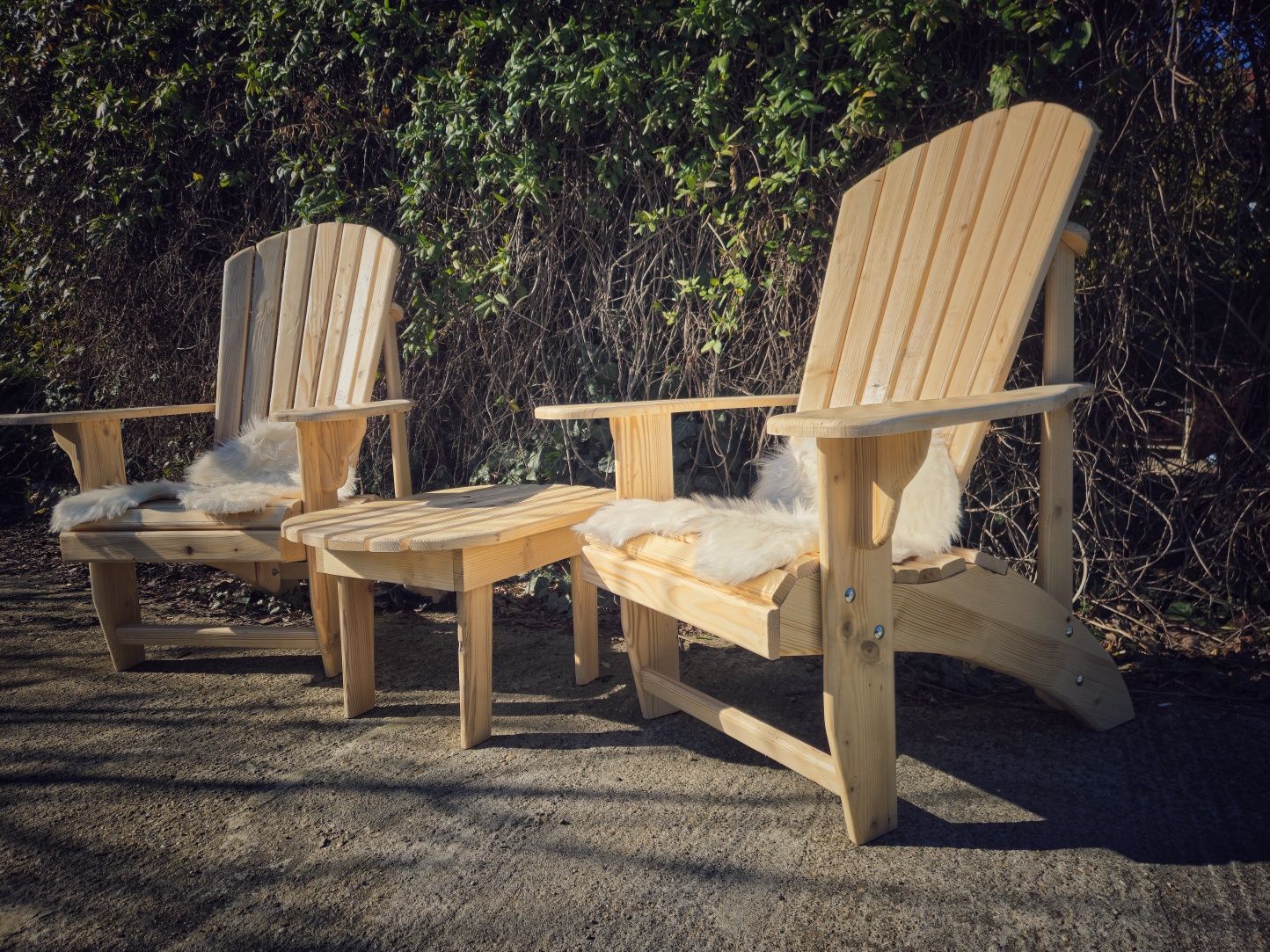 Set Scaune de gradina din lemn model adirondack