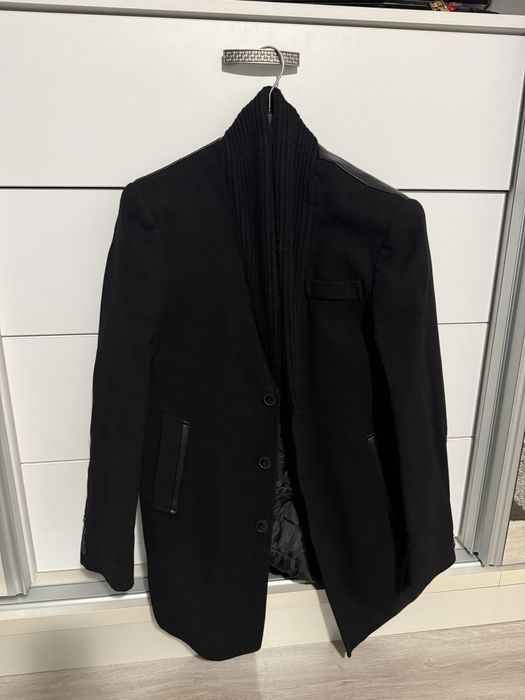 Palton casual din casmir de culoare negru
