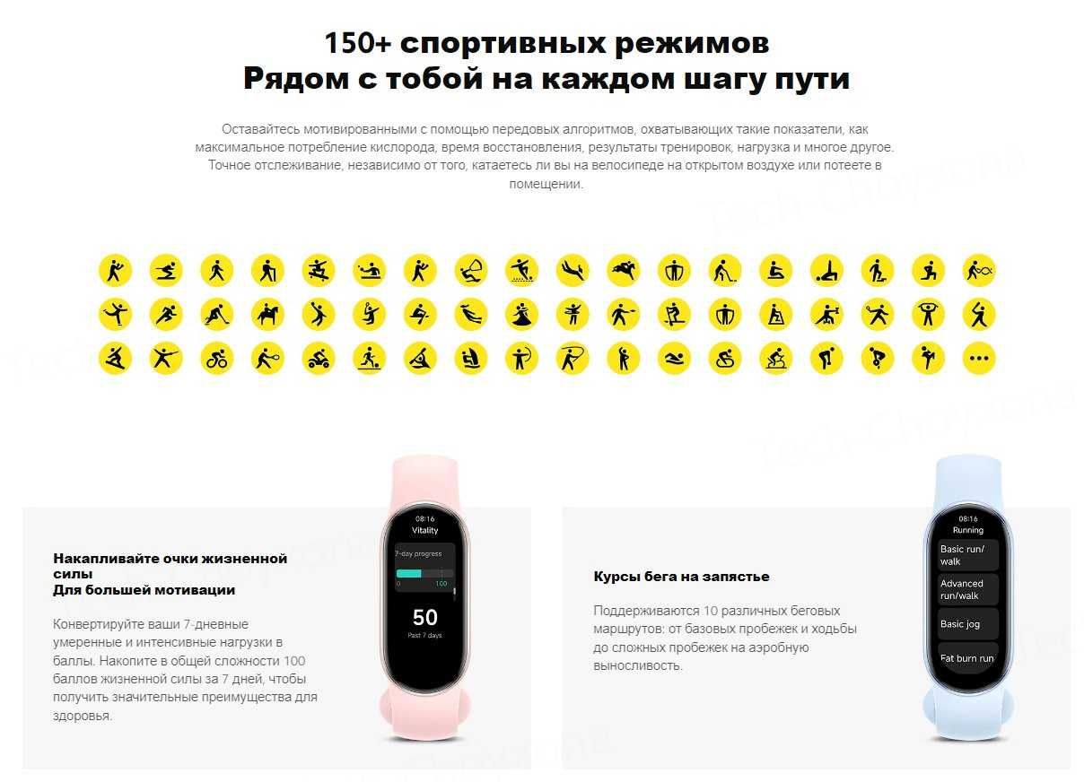 Умный фитнес браслет часы Xiaomi Smart Mi Band 9 не глобал