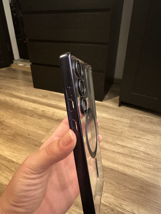 Husa Samsung S25ultra albastru inchis transparenta