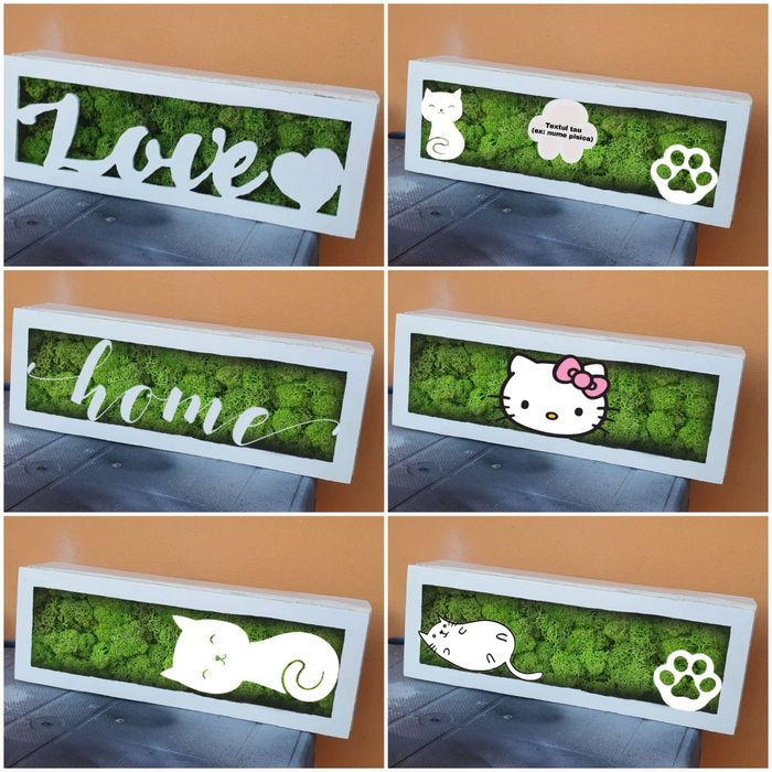 Tablou lampa licheni verzi Handmade "Love"diferite modele CadouCraciun