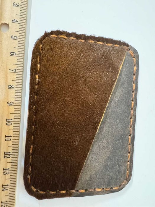 Portcard din blana naturala lucrat manual