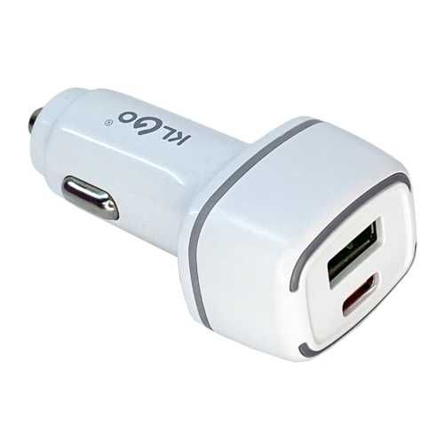 Зарядно 12-24V / 3А Type C + USB Fast Charge KLGo tc-10PD SS000176