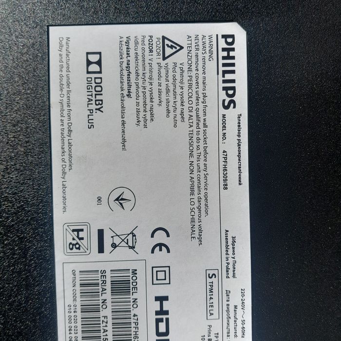 Placă digitală-+sursă PHIĹIPS-47 PFH6309,edge leduri +suport funcțions