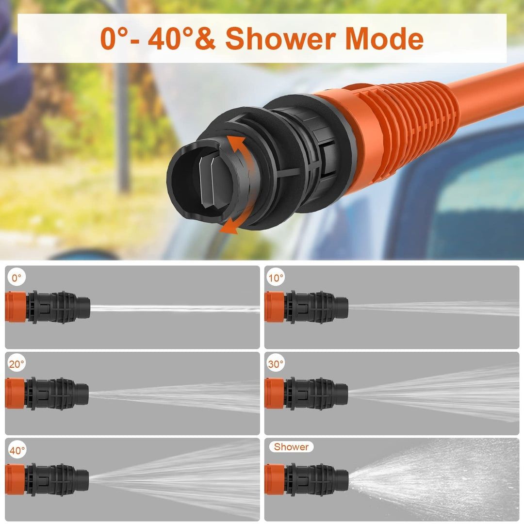 Aparat de spalat cu presiune, MAX 580 PSI, accesorii, baterie 4 Ah