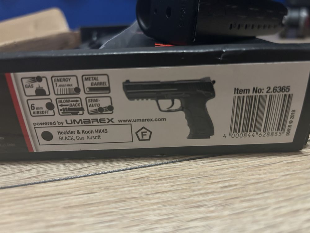 Hk45 airsoft пистолет с топчета