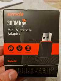 Mini adaptor USB Wireless TENDA U3, 300 Mbps, negru