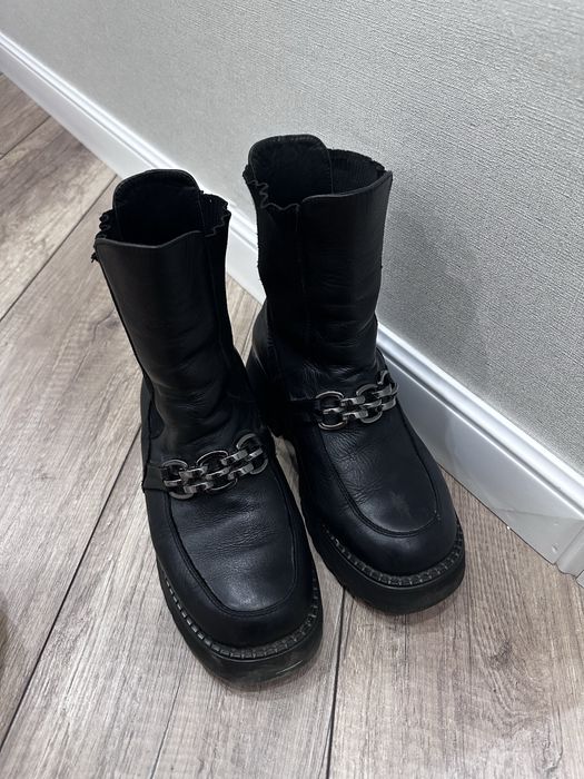 Зимние челси из натуральной кожи