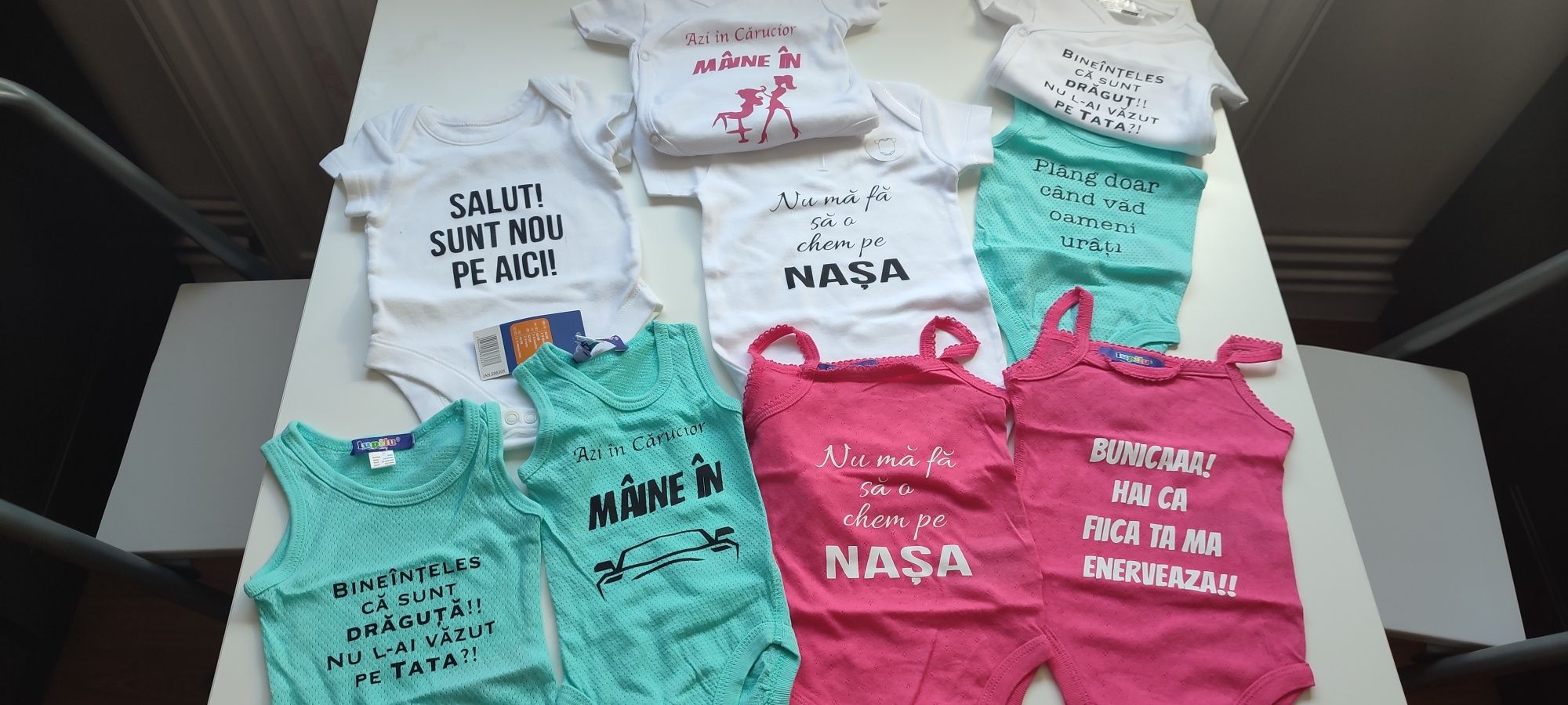 Bodyuri personalizate pentru bebeluși diferite mărimi