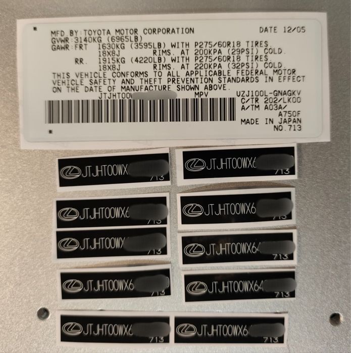 Вин стикер, Шильдики, vin code, вин наклейки, бирки