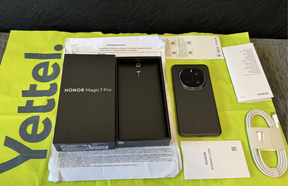 ***ЧИСТО НОВ 512GB Honor Magic 7 Pro 5G 12GB Yettel Гаранция 2027г. Bl