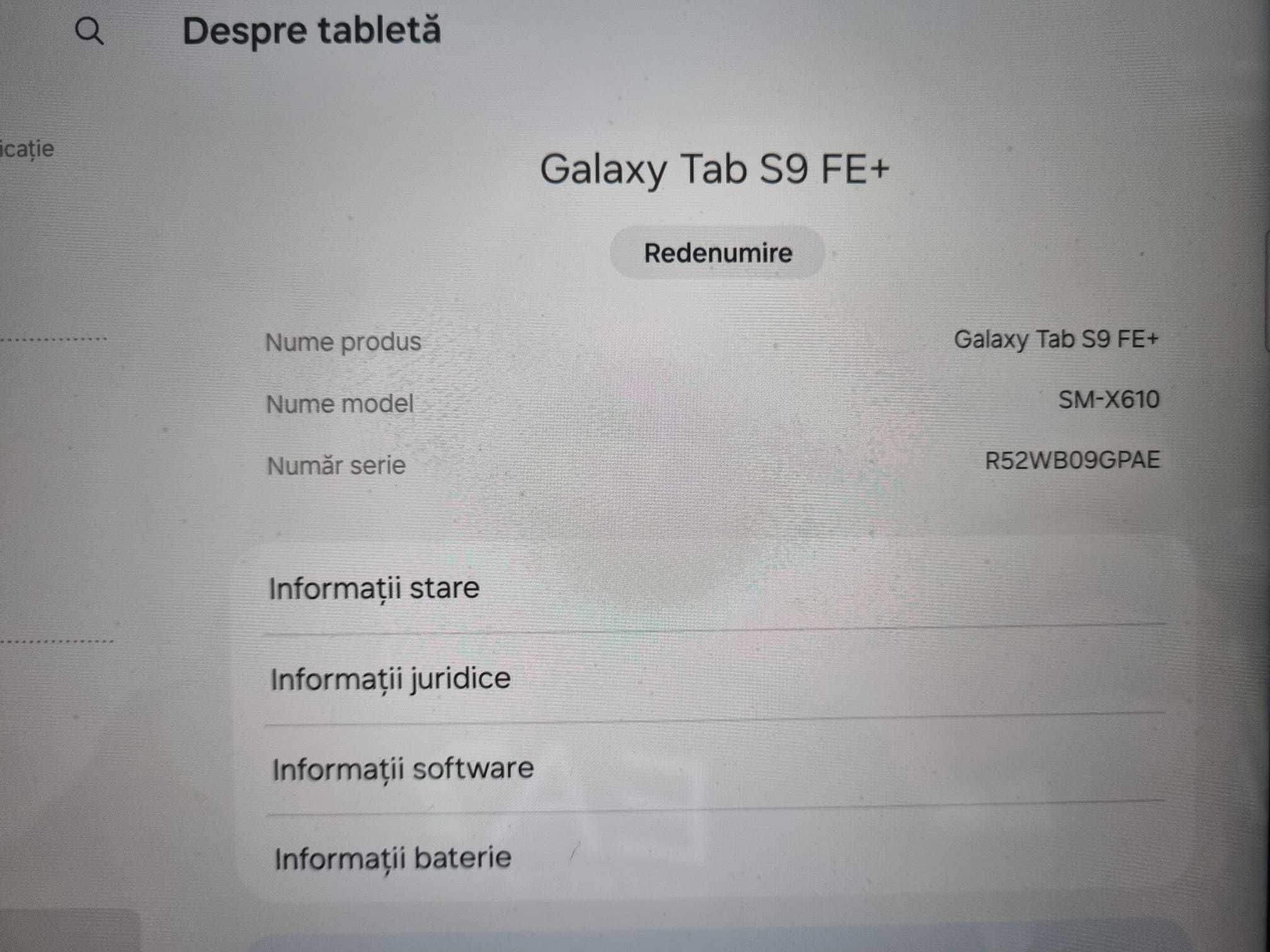 Tabletă Samsung Galaxy Tab S9 FE+ nouă