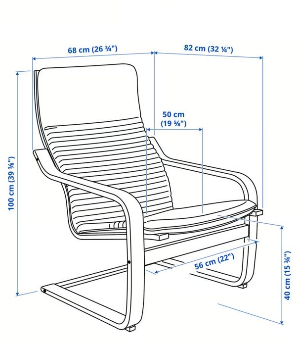 POÄNG
Fotoliu, maro/Knisa negru