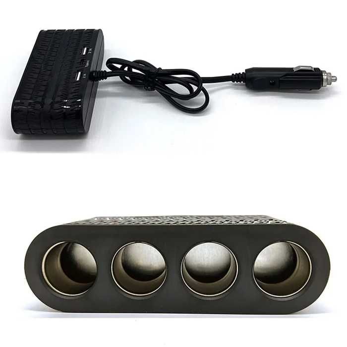 Разклонител с 4 гнезда за запалка и 2 USB, 1 - TYPE C - 1654