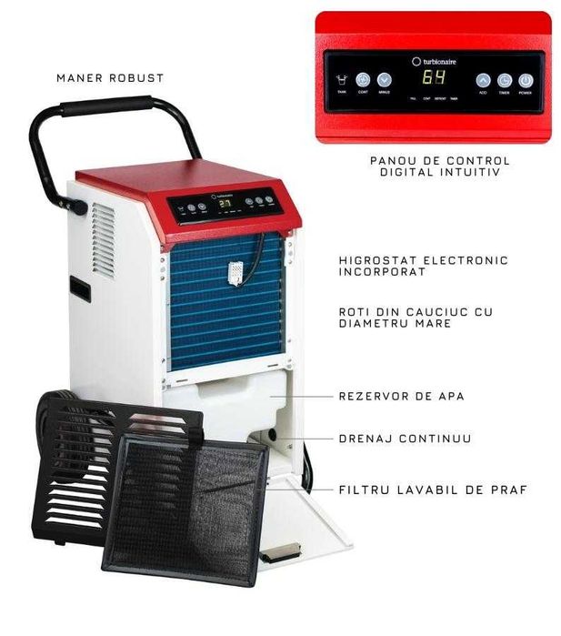 Dezumidificator profesional Turbionaire PRO 70N, Pana la 70 l/zi