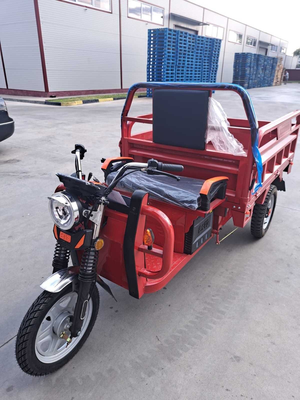 Triciclu electric mare pentru marfa, fara permis, motor 1000W, 72V 20A