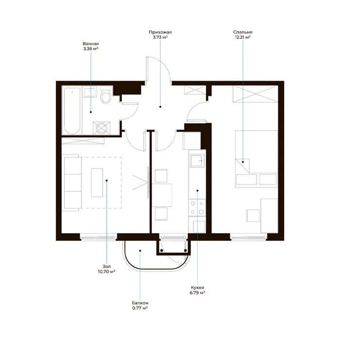 Яшнабад Golden House Assalom Havo Кадышева 4-станция Под ключ 38 м2