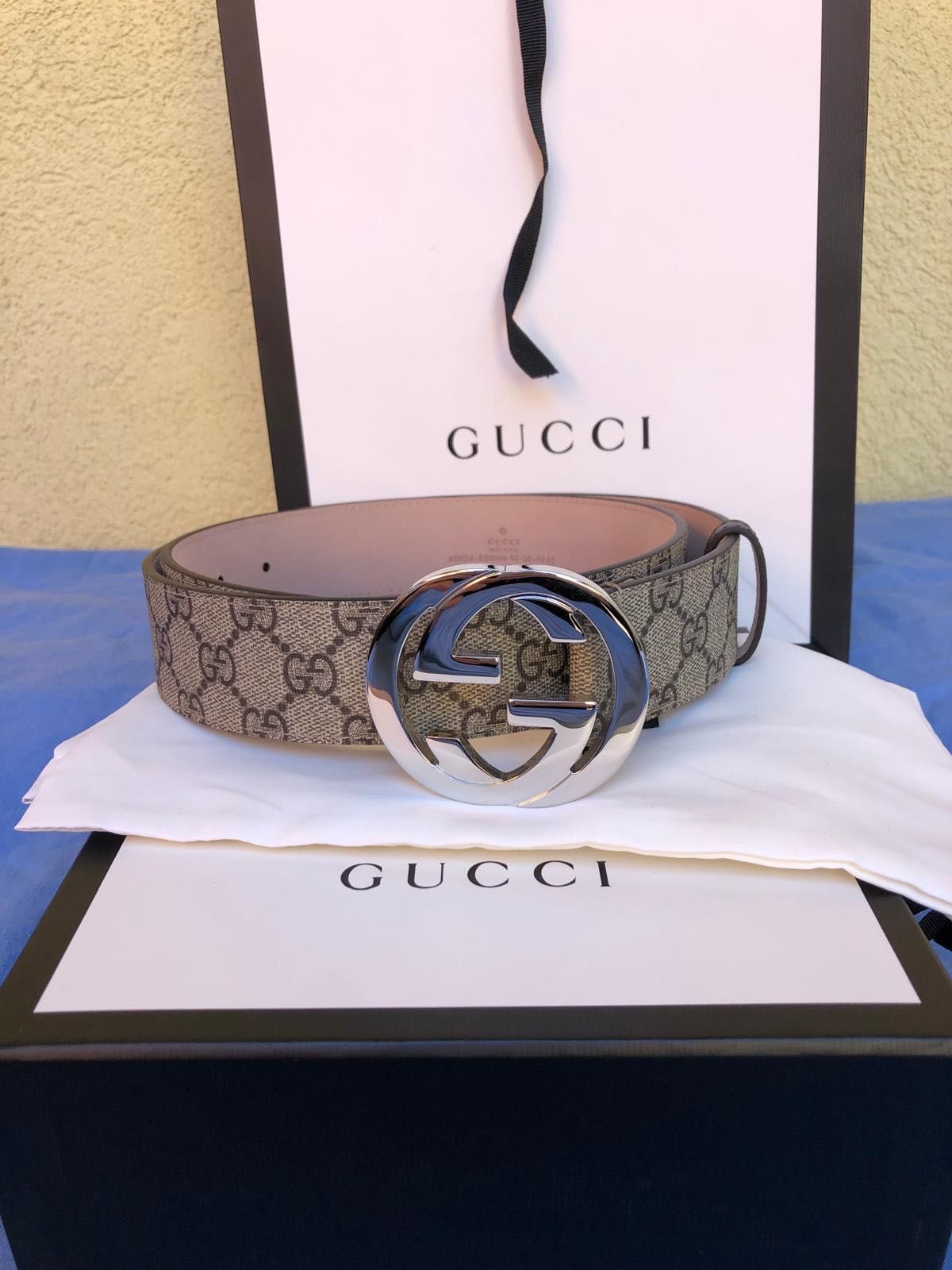 Curea Gucci supreme originala bej mărimea 95