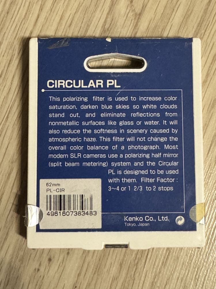 Kenko Circular PL filter 62 mm | Циркулярный поляризационный фильтр