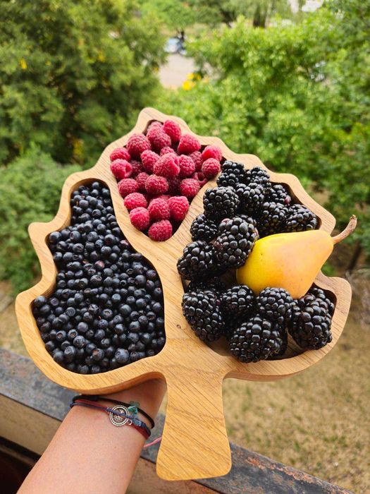 Дървено Плато за Ядки - Есенно Листо