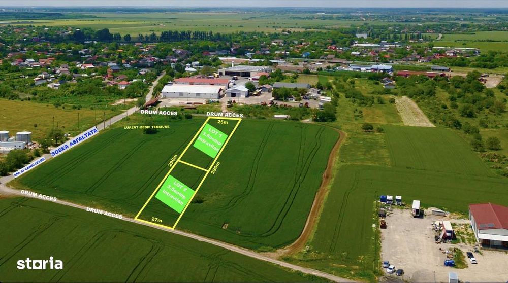 3.5oomp-7.000mp intravilan Petrachioaia Afumați, utilități, case, hale