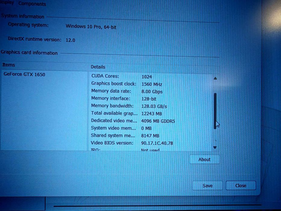 Laptop gaming Lenovo Legion y7000/i5-9300h/GTX 1650/16 gb ram/512 SSD