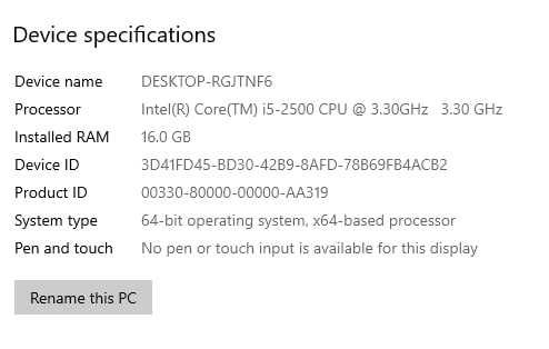 Intel(R) Core(TM) i5-2500 CPU 3.30GHz