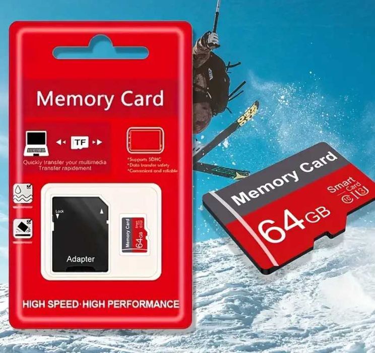 Новая карта памяти с адаптером 64 Gb.