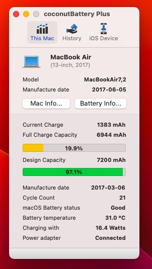 Macbook Air 2017 13” 8GB 120 SSD +256GB memory