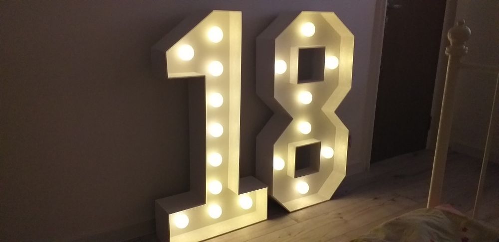 Cifra volumetrica aniversare majorat petreceri 18 led
