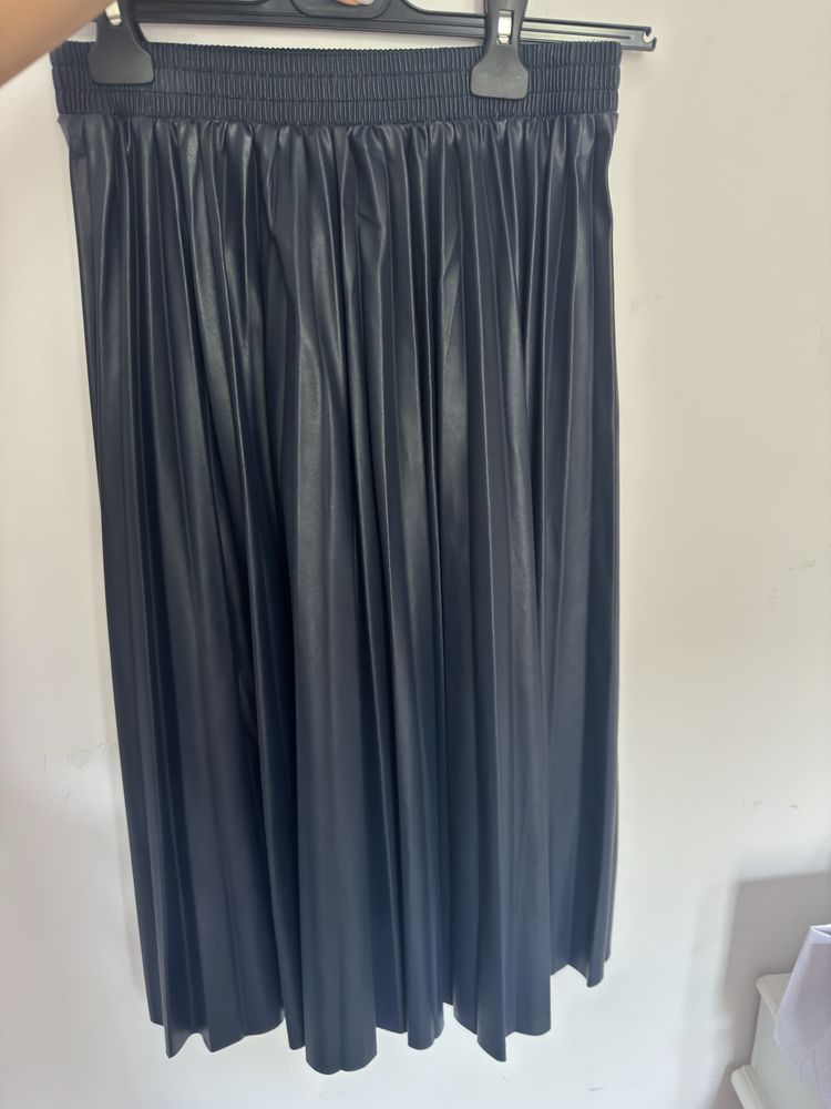 Pause Jeans midi пола от материя наподобяваща латекс в тъмно синьо